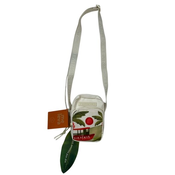 Farm Rio Crossbody Bag Bolsa Da Gema Revoada Tropical Purse Off White Mini NEW - Picture 2 of 12